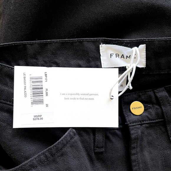 New Frame Le Baggy Palazzo Jeans in Film Noir Size 26 - Picture 9 of 14